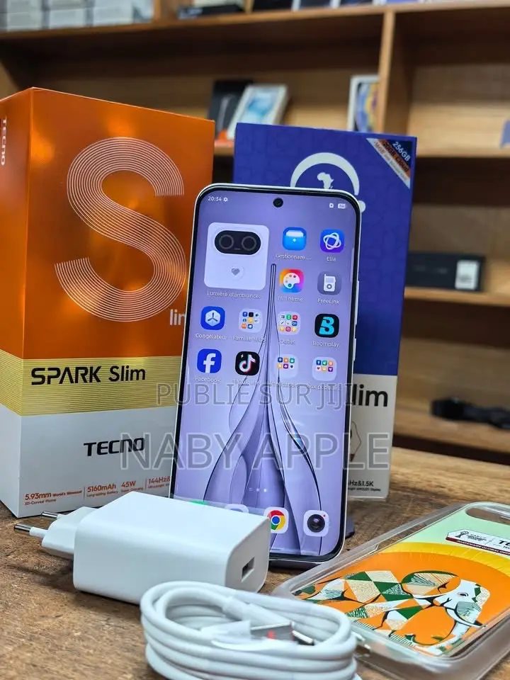 Nouveau Tecno Spark Slim 256 GB Blanc