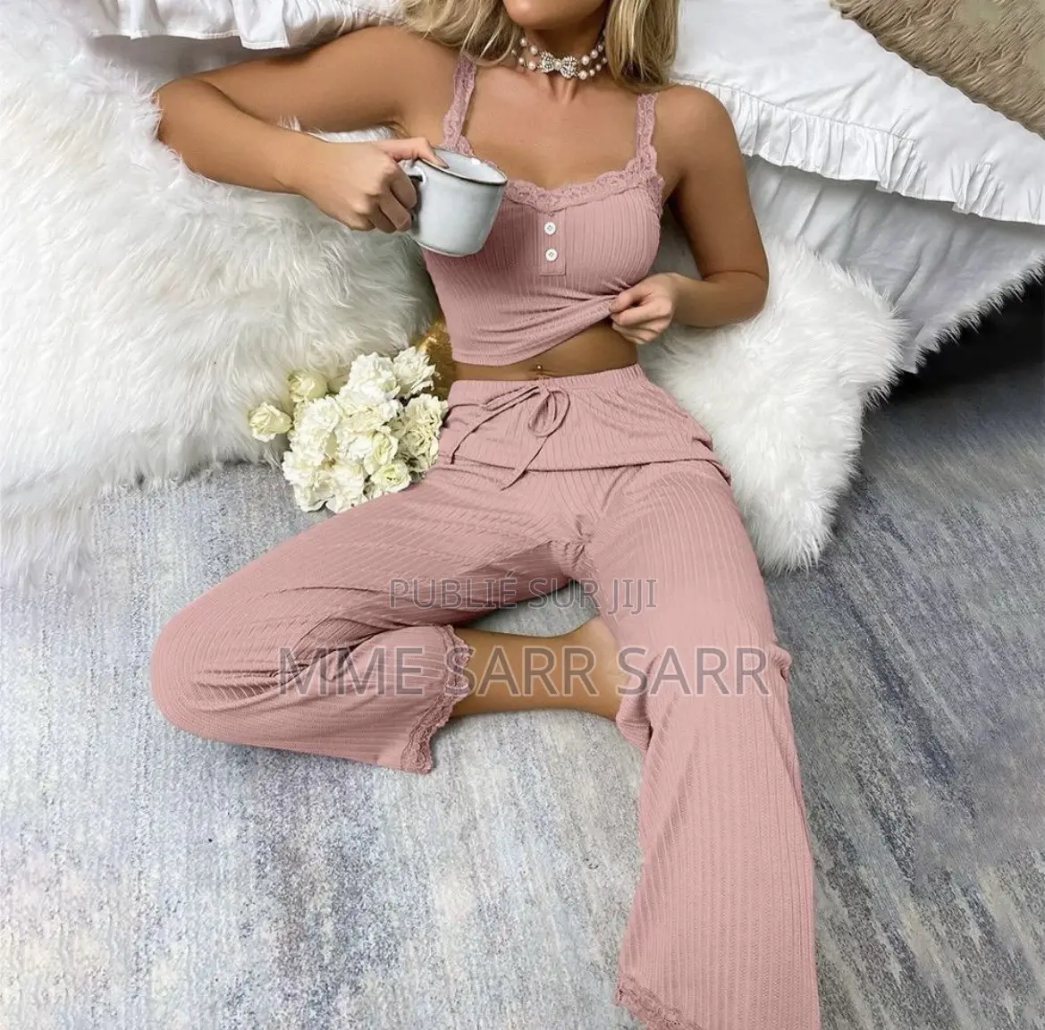 Pyjama 2 Pièces Confortable Pour L’Été