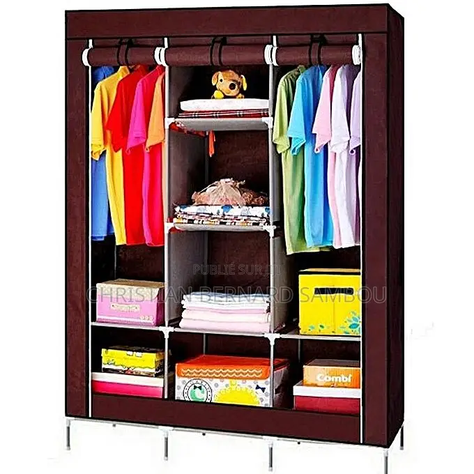 Armoire De Penderie en Tissu 3 Battants