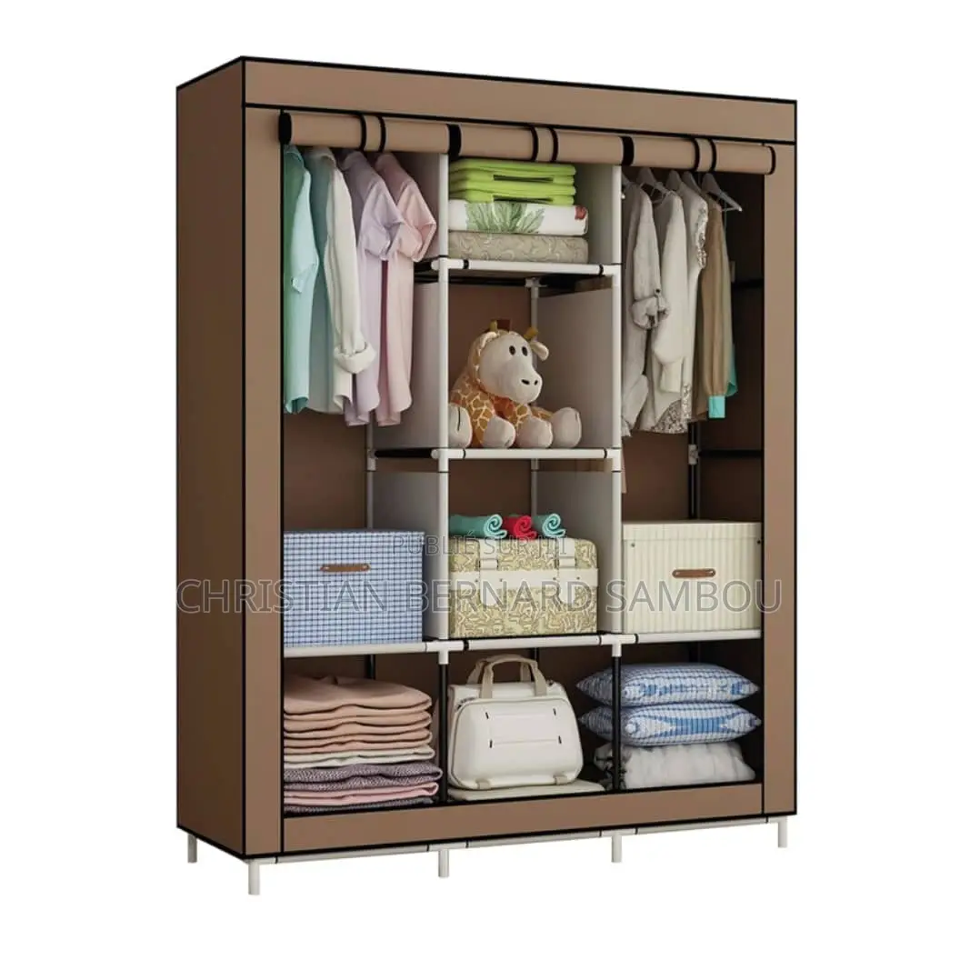 Armoire De Penderie en Tissu 3 Battants