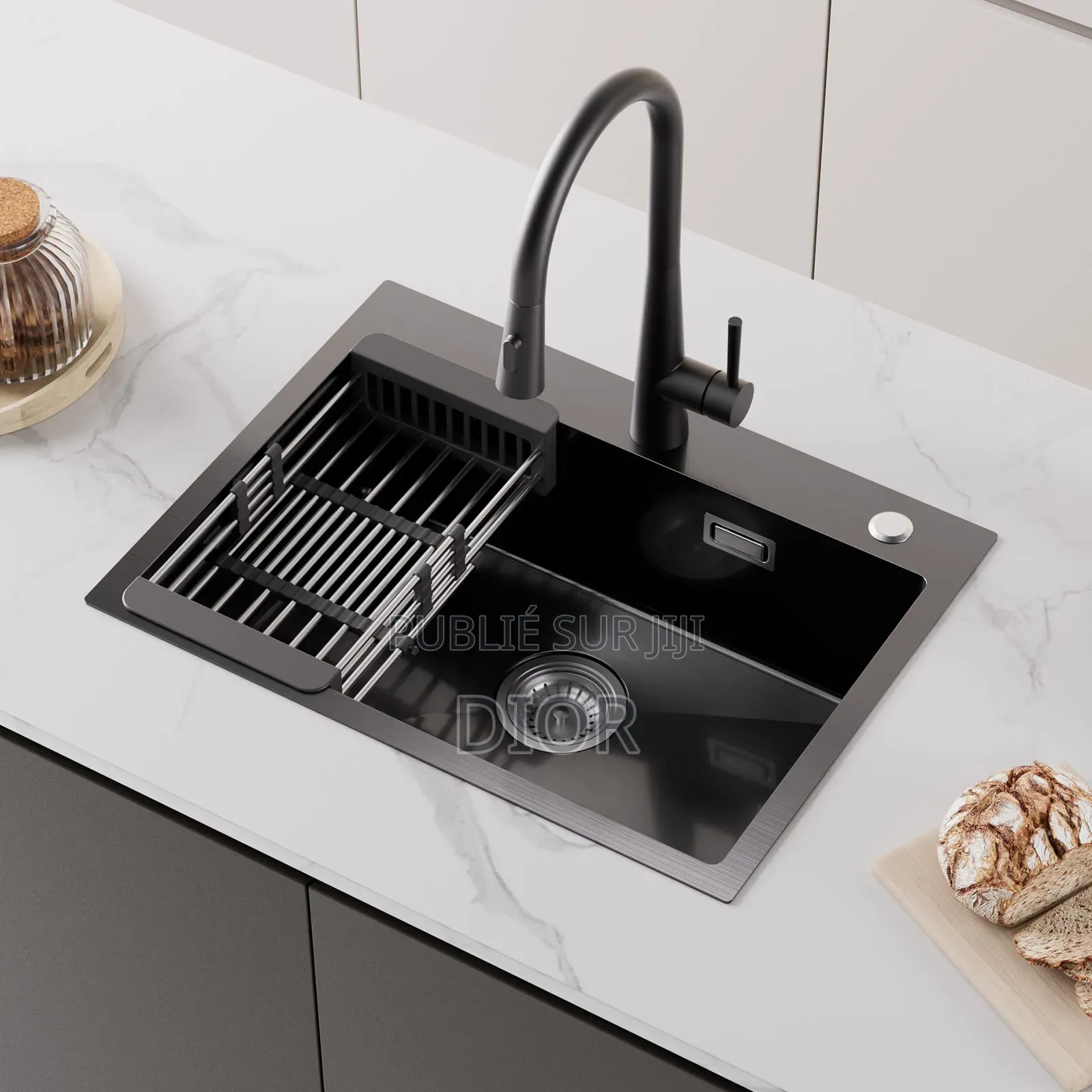 Évier Cuisine Lourd Original Avec Siphon Robinet