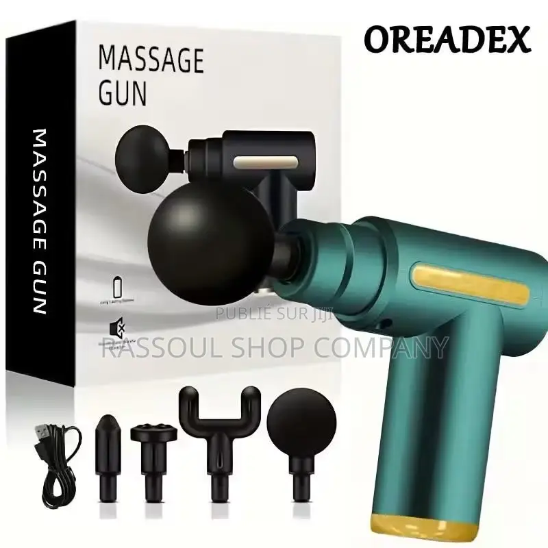 Pistolet De Massage a Vibration Portable Sans Fil Avec4 Tête