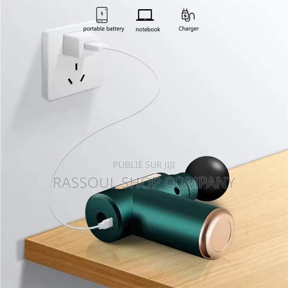 Pistolet De Massage a Vibration Portable Sans Fil Avec4 Tête