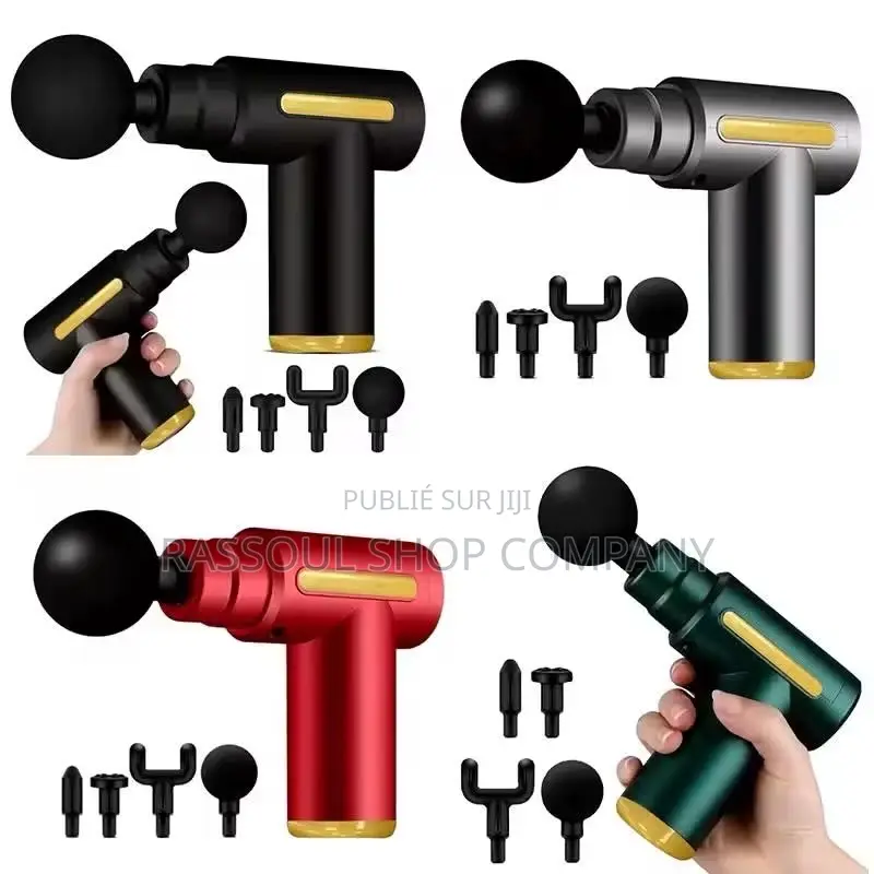 Pistolet De Massage a Vibration Portable Sans Fil Avec4 Tête