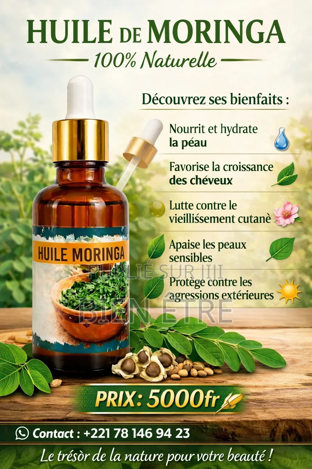 Huile De Moringa Bio