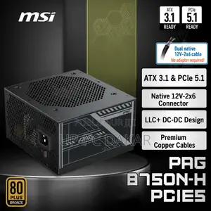 Alimentation Pc Msi Pag B750n-H Pcie5