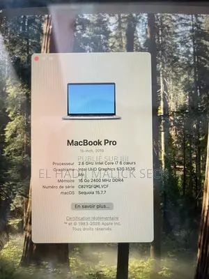Ordinateur portable Apple MacBook Pro 2019 16GB Intel Core i7 SSD 256GB