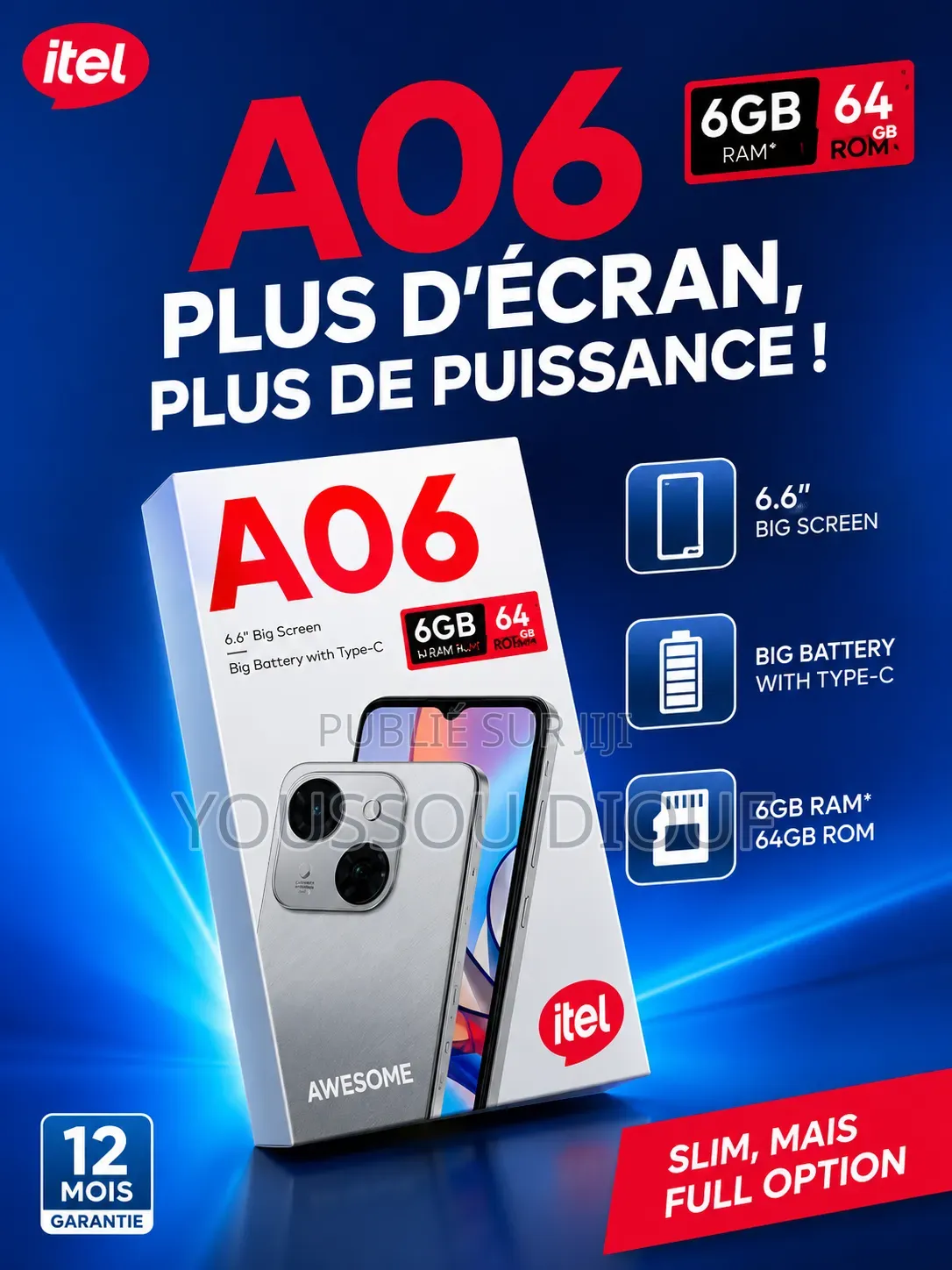 Nouveau Itel A06 64 GB Autre
