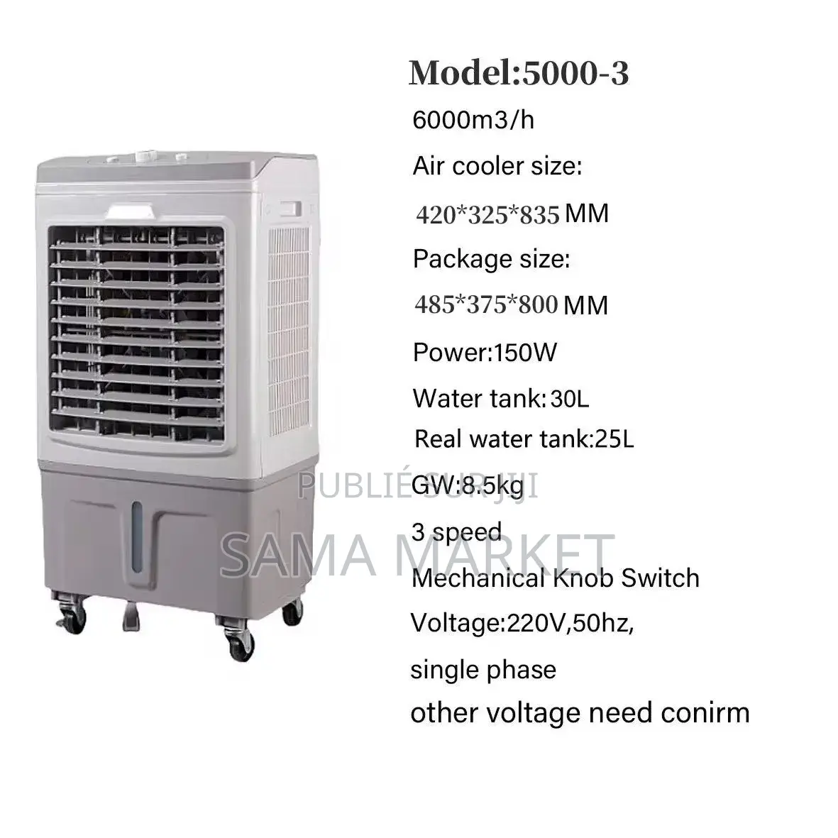 Sventilateur Rafraîchisseur d'Air Électrique Rechargeable
