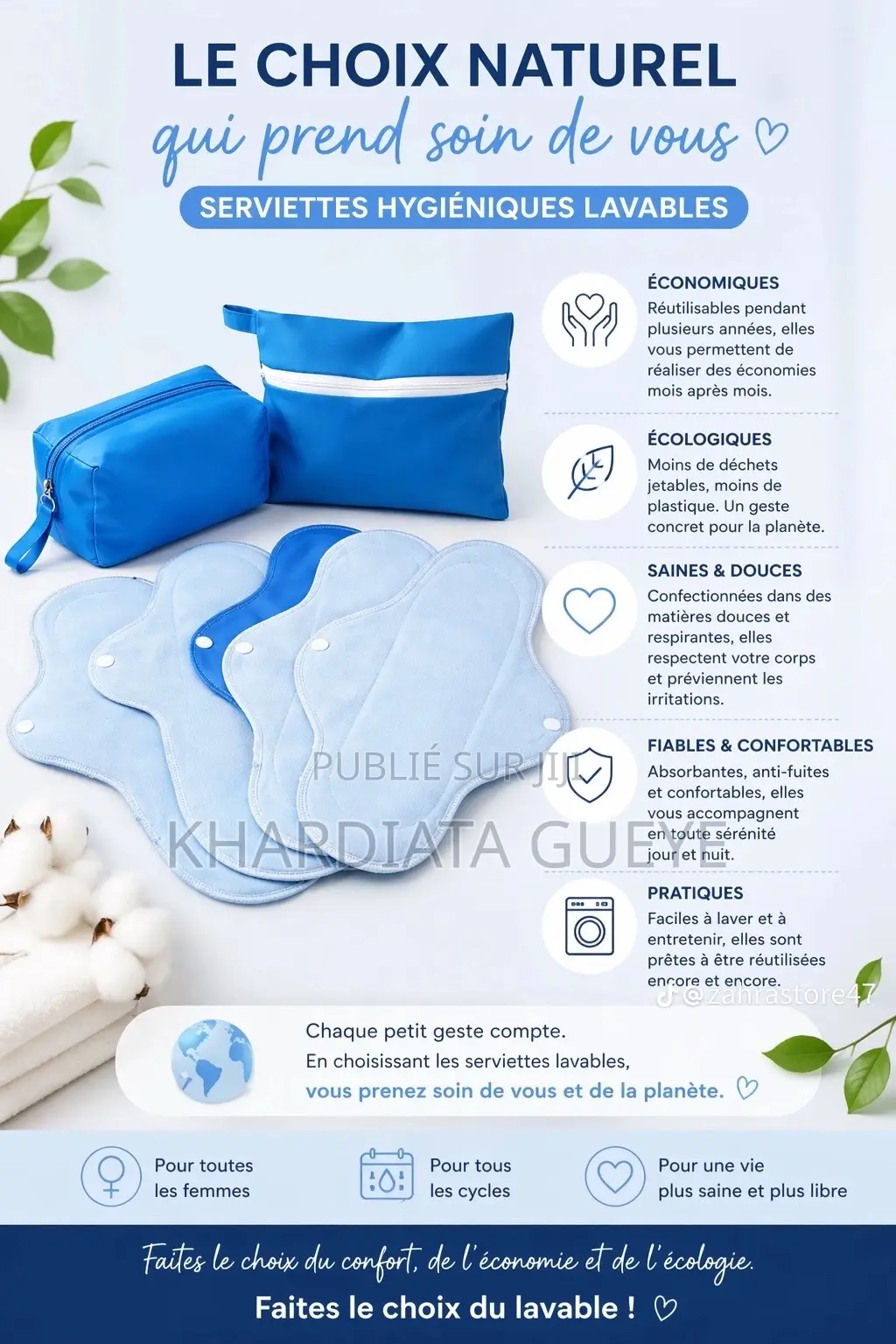 Serviettes Hygiéniques Réutilisables