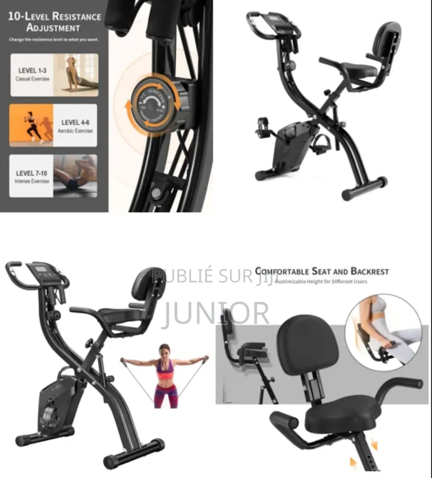 Vélo D’Appartement Pliable Avec Écran LCD Multifonction