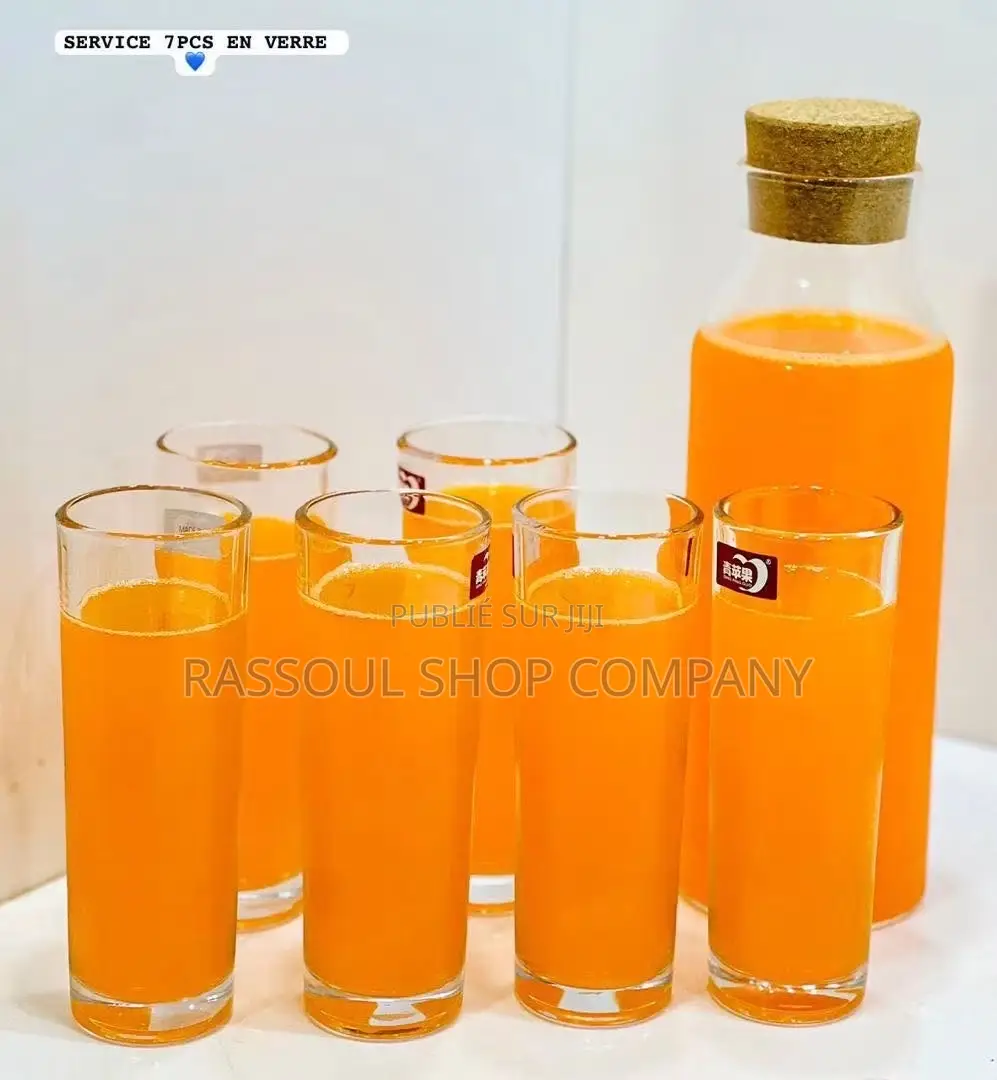 Ensemble Carafe en Verre 7 Pièces Prix:4000f
