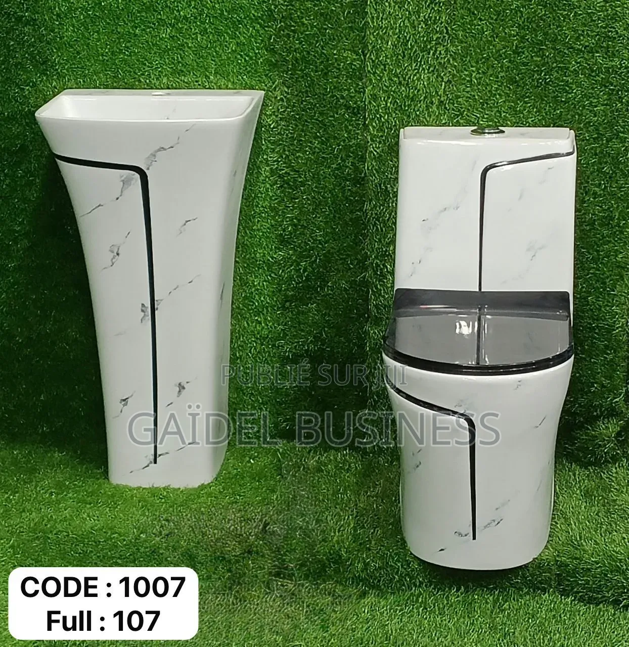 Pack Sanitaire Luxe – Effet Marbre Blanc Lignes Fluides