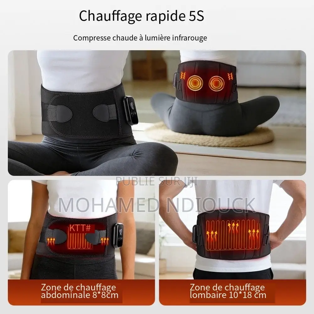 Ceinture De Massage Chauffante Lombaire Pour Le Dos Avec 3 Niveaux