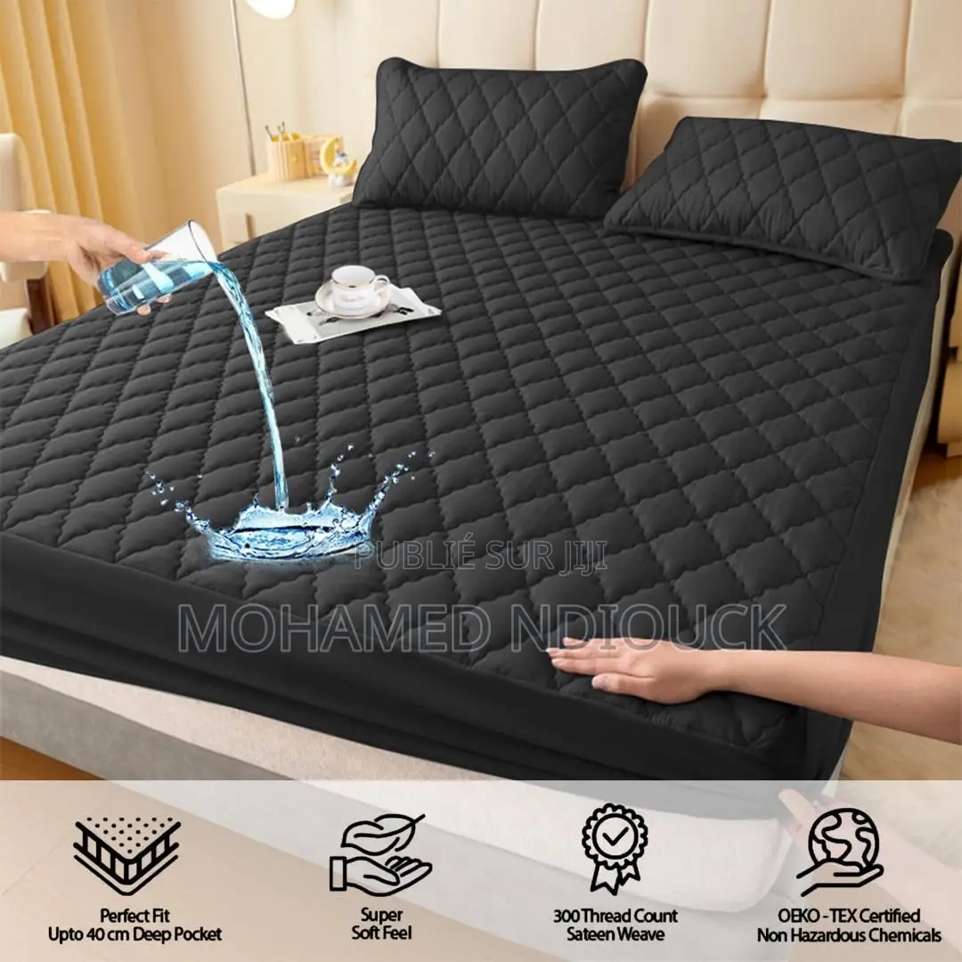 Housse De Protection Drap De Lit Imperméable Rembourré en Coton Lavabl