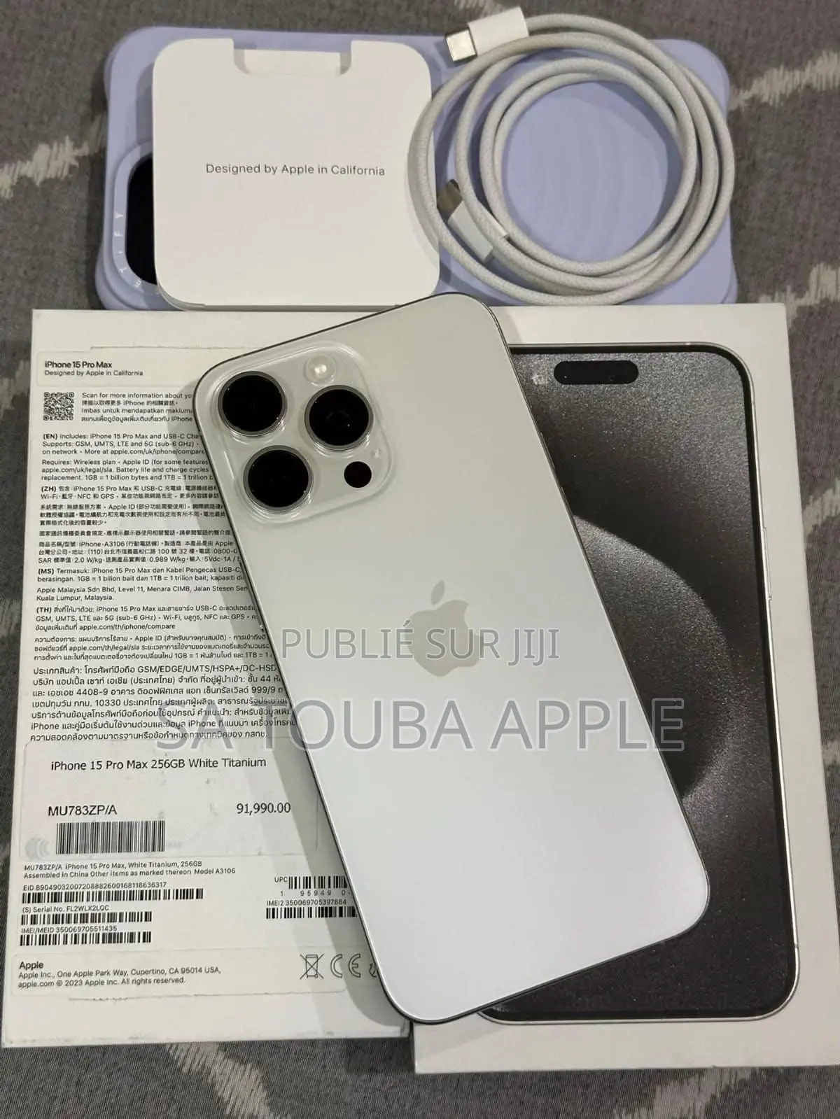 Nouveau Apple iPhone 15 Pro Max 512 GB Blanc
