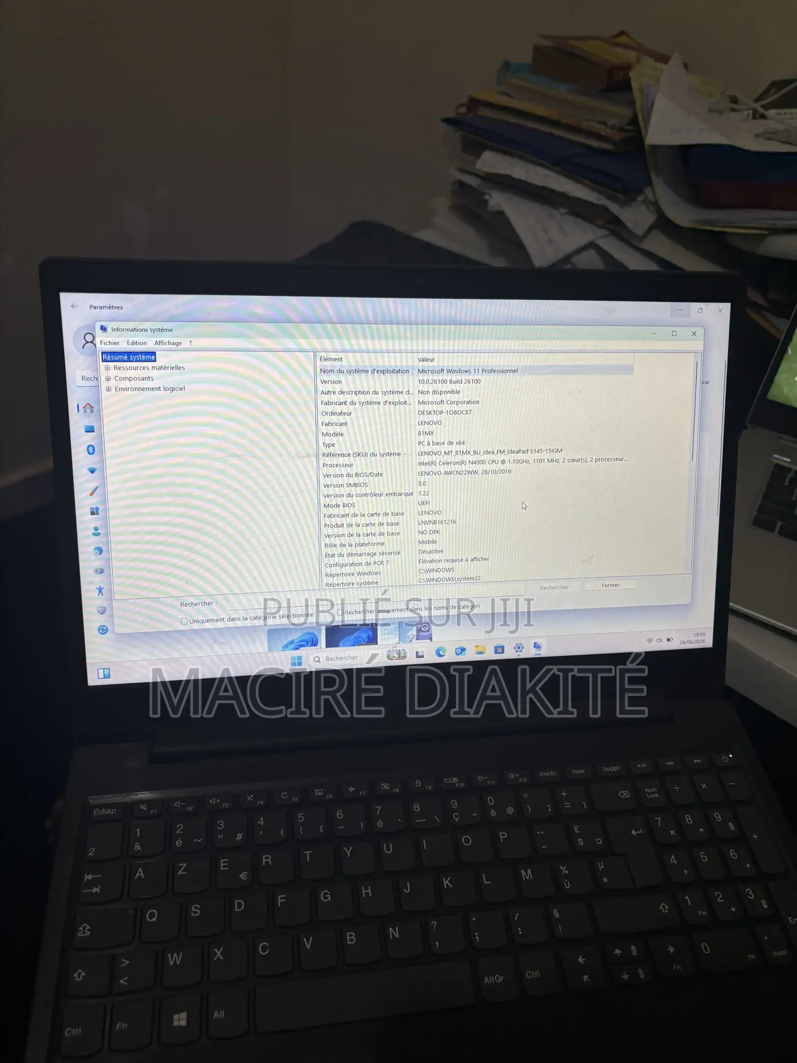 Ordinateur portable Lenovo Autre 4GB Intel Celeron SSD 500GB