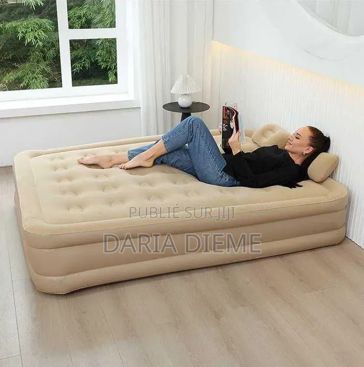 Matelas Gonflable 2 Places Plus 2 Taies d'Oreilles