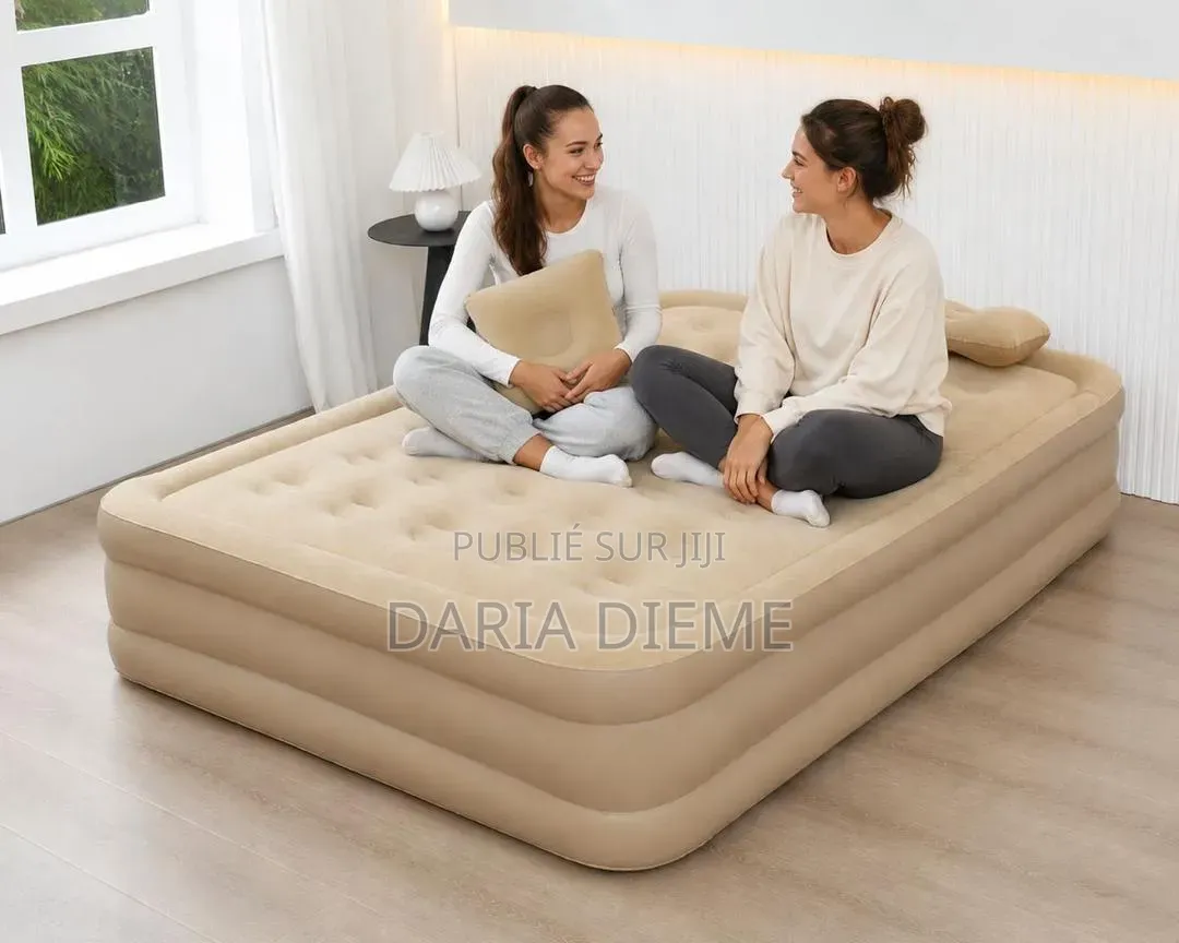 Matelas Gonflable 2 Places Plus 2 Taies d'Oreilles