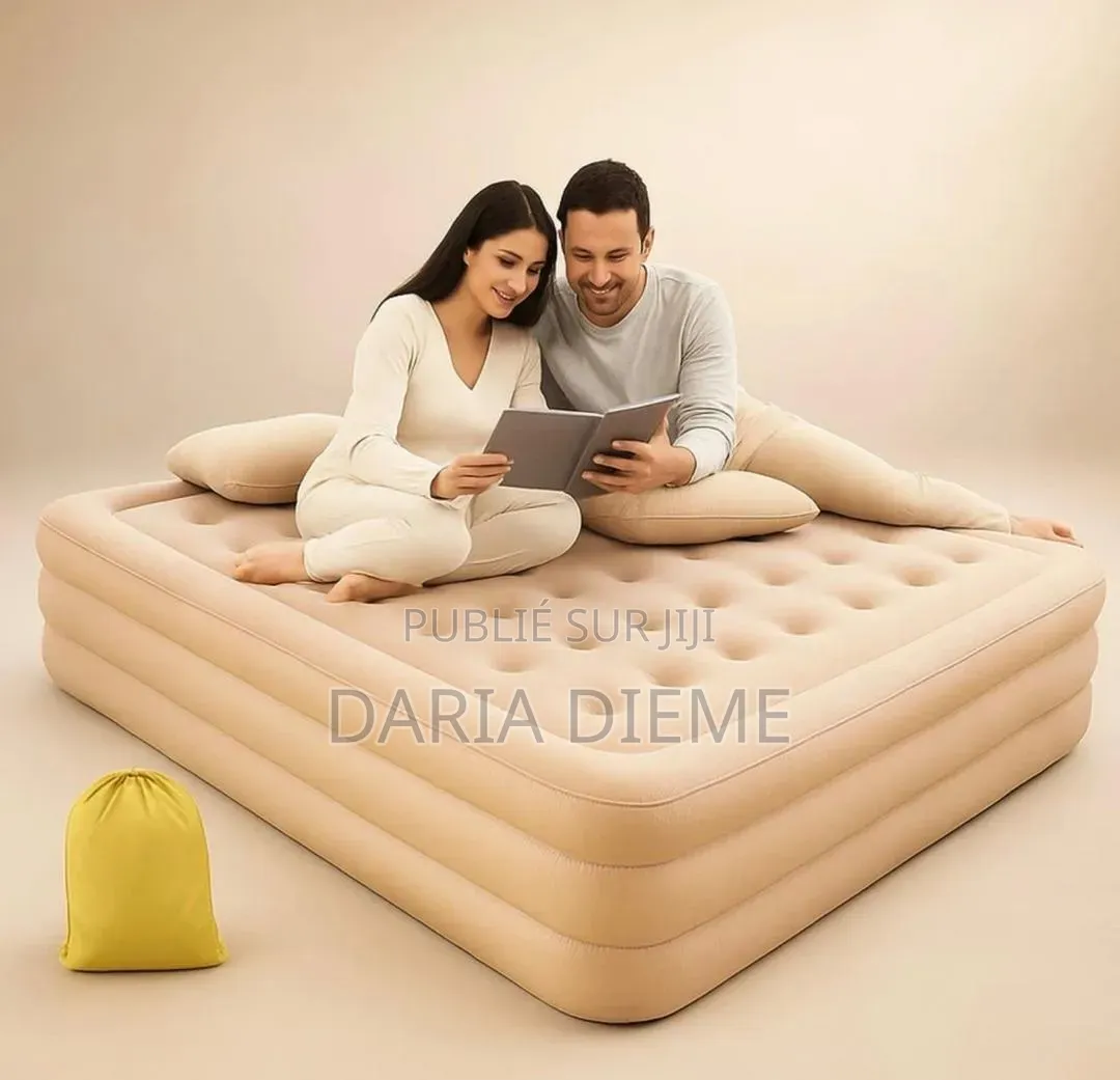 Matelas Gonflable 2 Places Plus 2 Taies d'Oreilles