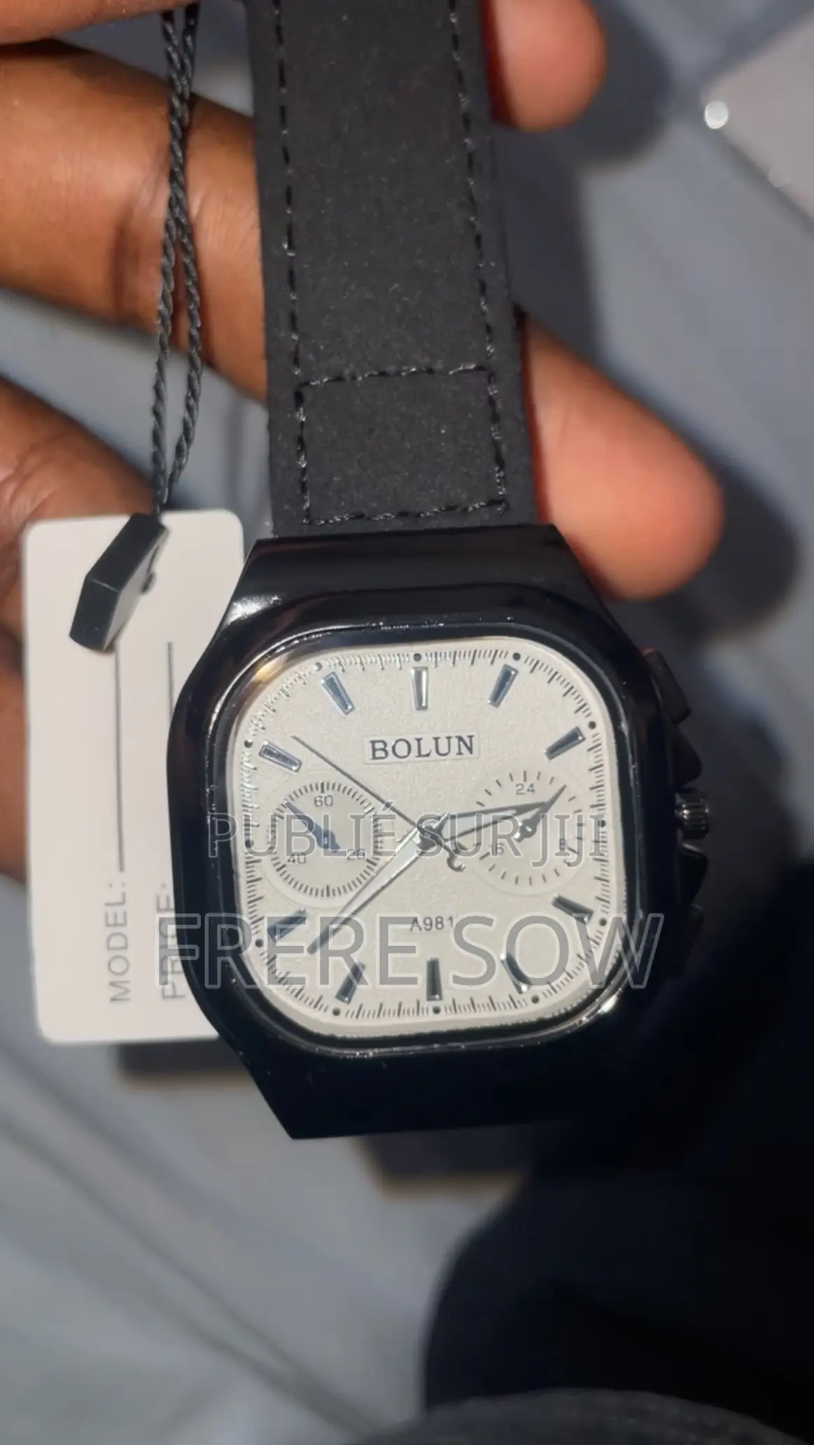 Montre Homme Bolun Chronographe - Bracelet Cuir - Neuve + Boite