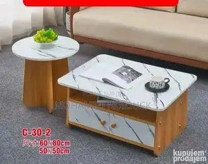 Ensemble Table Rond Et Carré Avec Tiroir De Rangement À