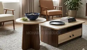 Ensemble Table Rond Et Carré Avec Tiroir De Rangement À