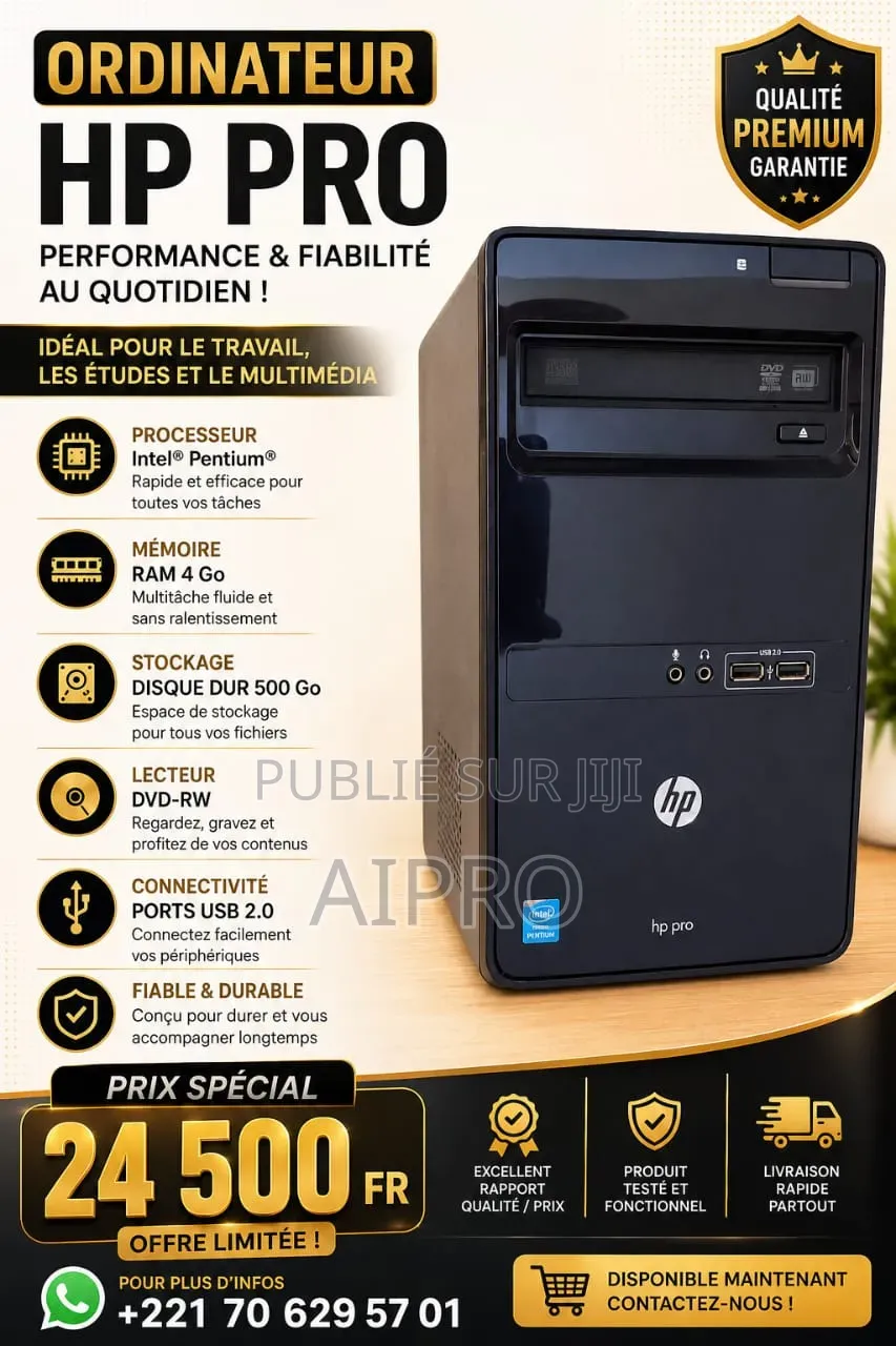 Ordinateur de bureau HP 200 G4 4GB Intel Core i5 HDD 500GB