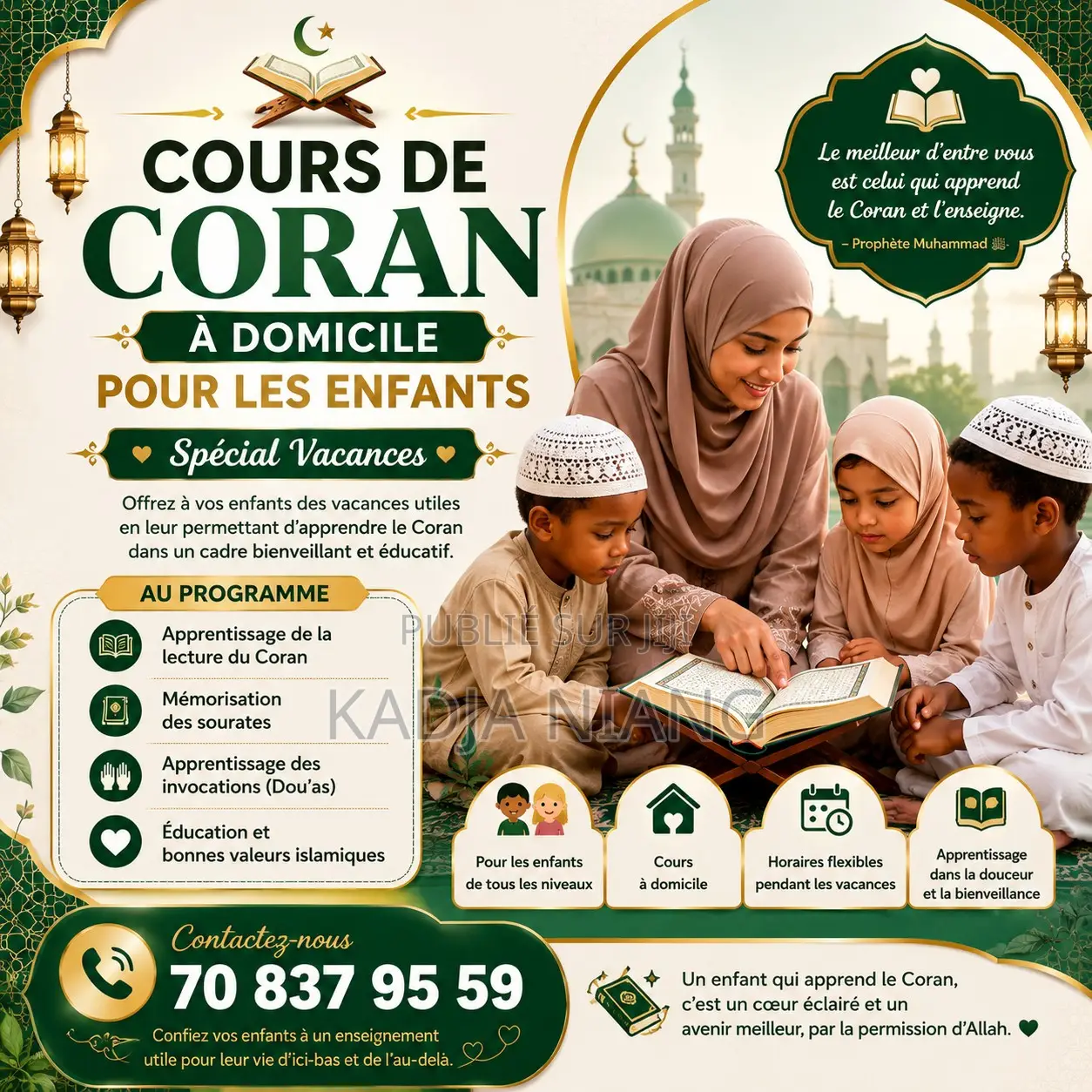 Cours De Coran À Domicile Pour Les Enfants – Spécial Vacances