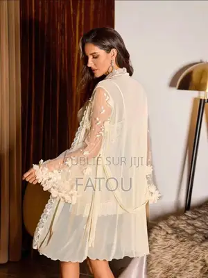 Robe De Nuit Avec Manteau 100% Dentelle Taille Standard