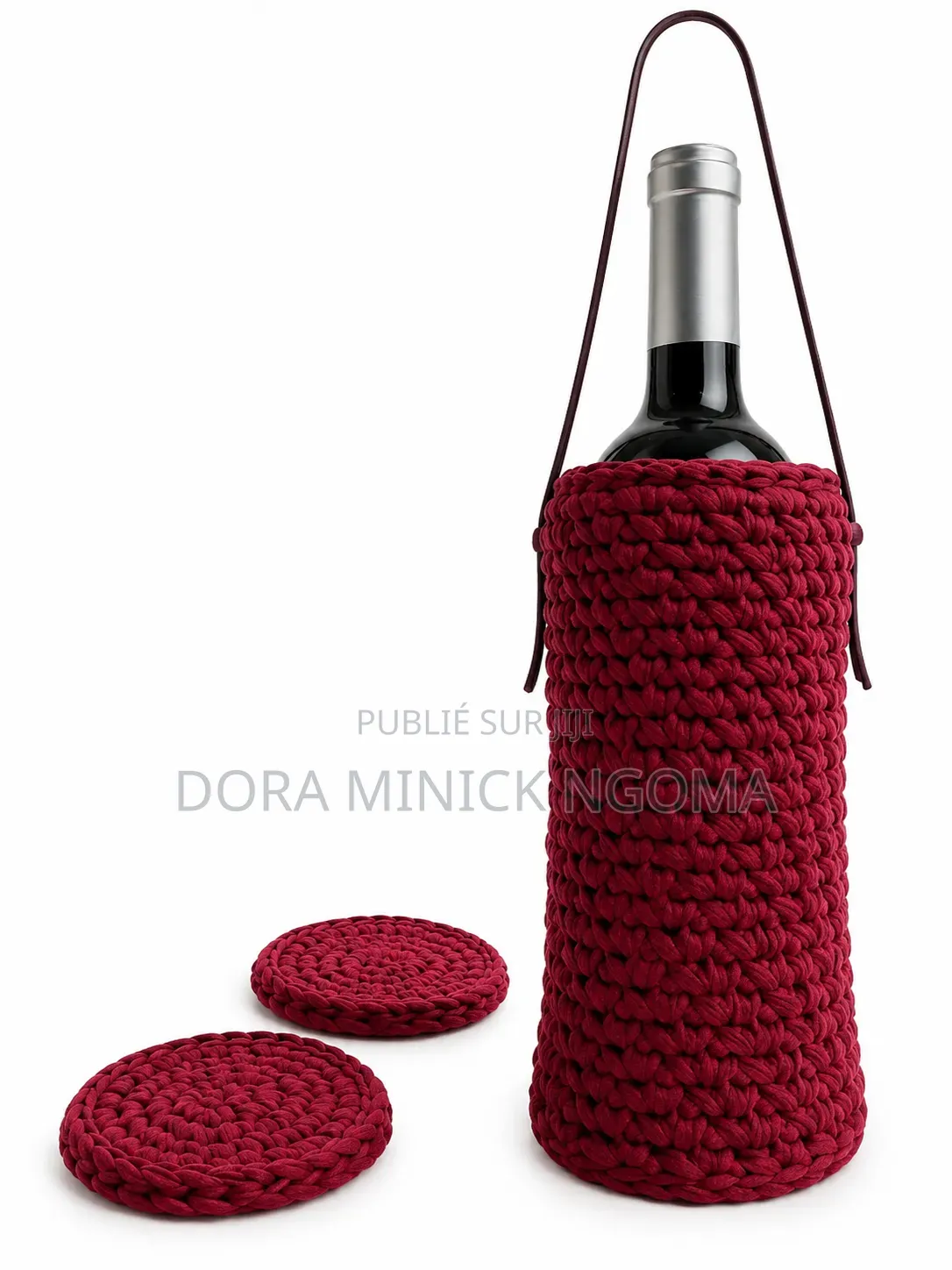 Porte-Bouteille De Vin Et Dessous Verre - Fait Main