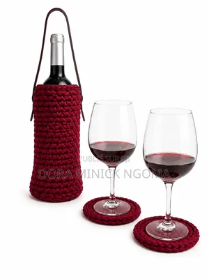 Porte-Bouteille De Vin Et Dessous Verre - Fait Main