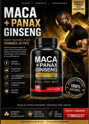 Maca + Panax Ginseng Force • Énergie • Endurance Maca + Panax Ginseng