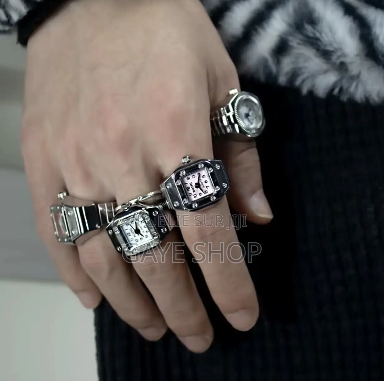 Montre De Doigts Vintage Punk en Acier