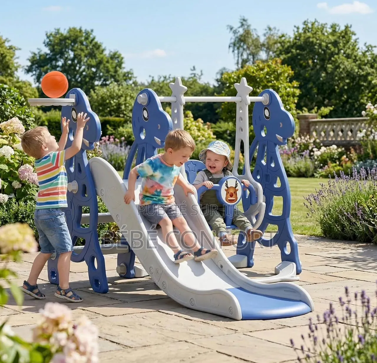 Aire De Jeux Multifonction Avec Toboggan