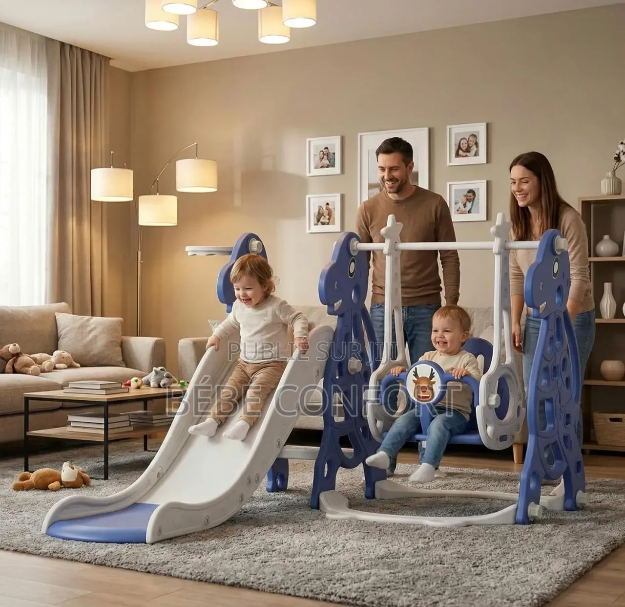 Aire De Jeux Multifonction Avec Toboggan