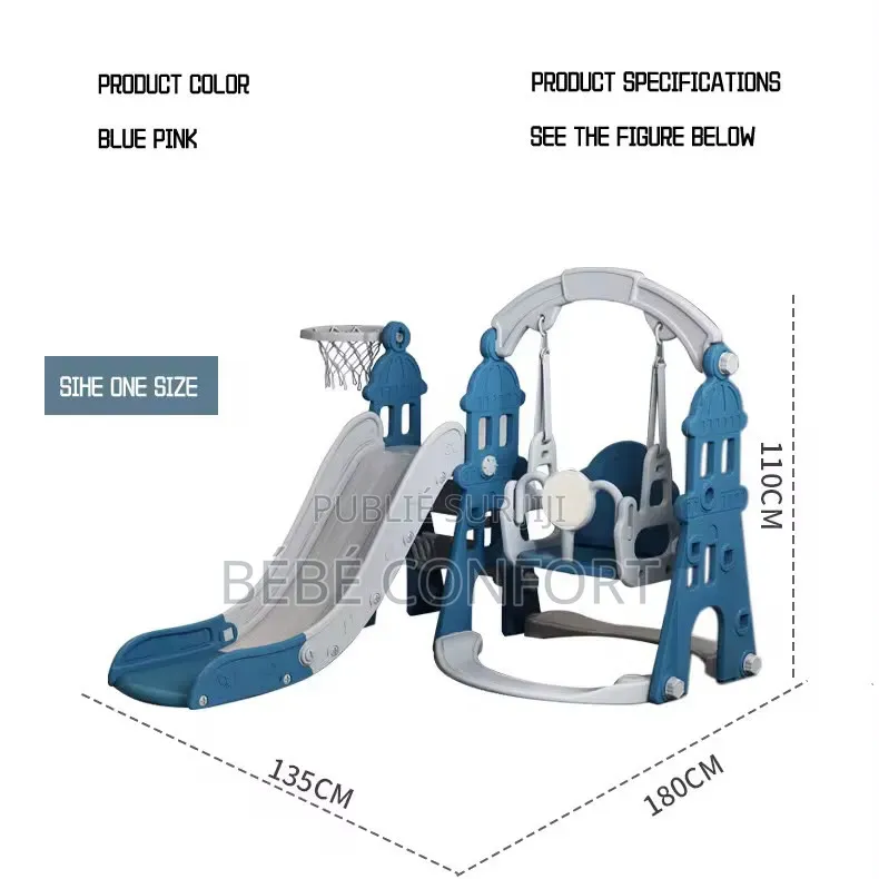 Aire De Jeux Multifonction Avec Toboggan