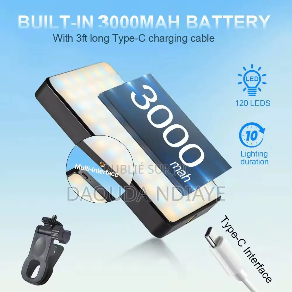 Mini Panneau Led Vidéo Rechargeable Pour Smartphone,