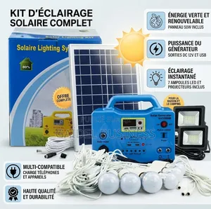 Kit D’Éclairage Solaire Complet Générateur Portable