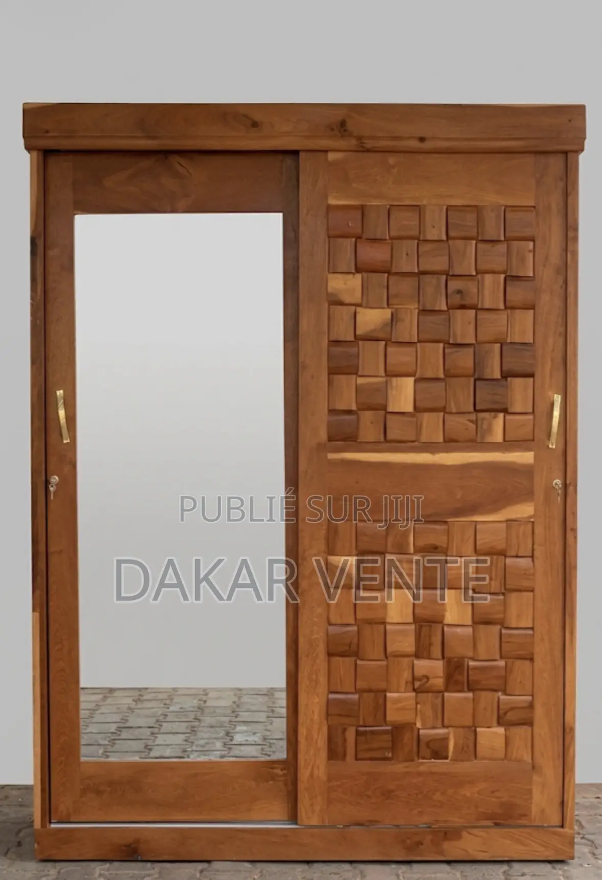 Armoire 3 Battants Coulissant en Bois Massif
