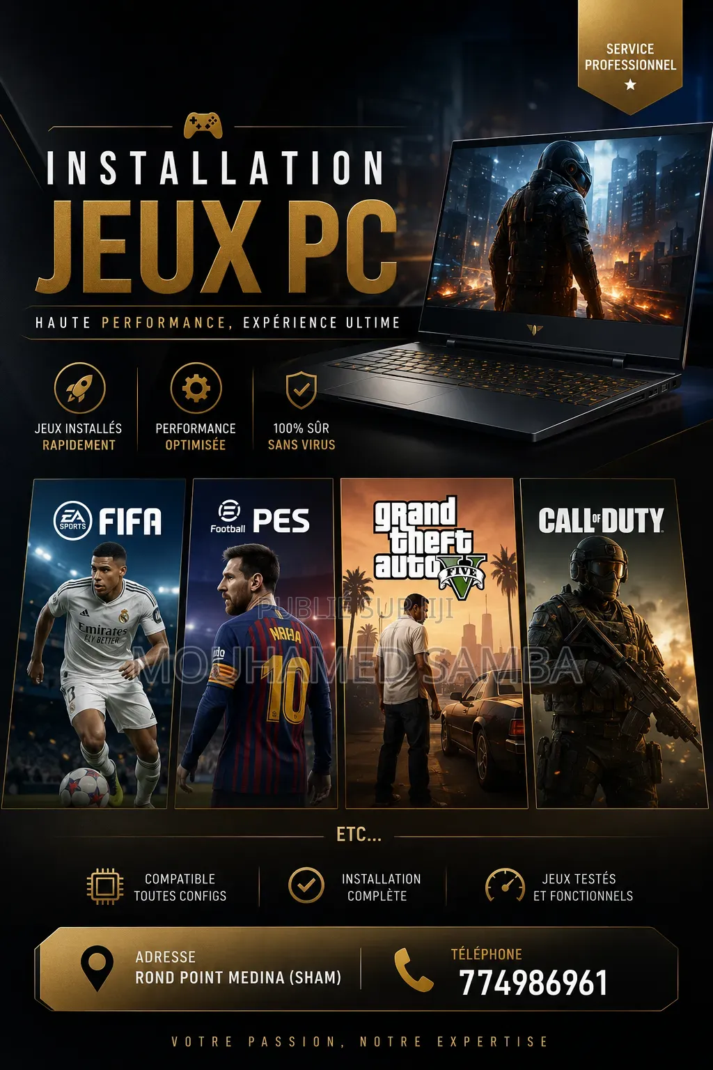 Installation Jeux PC Portable