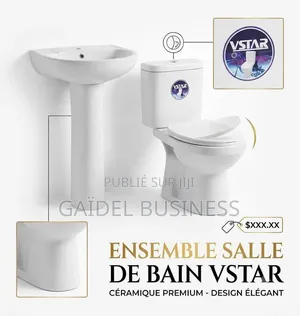 Ensemble Salle De Bain Premium - Pack WC Lavabo Sur Colonne VSTAR