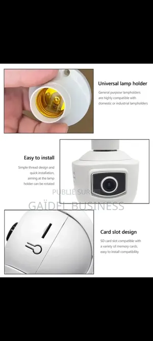 Caméra De Surveillance Ampoule Double Objectif (WiFi Rotative)
