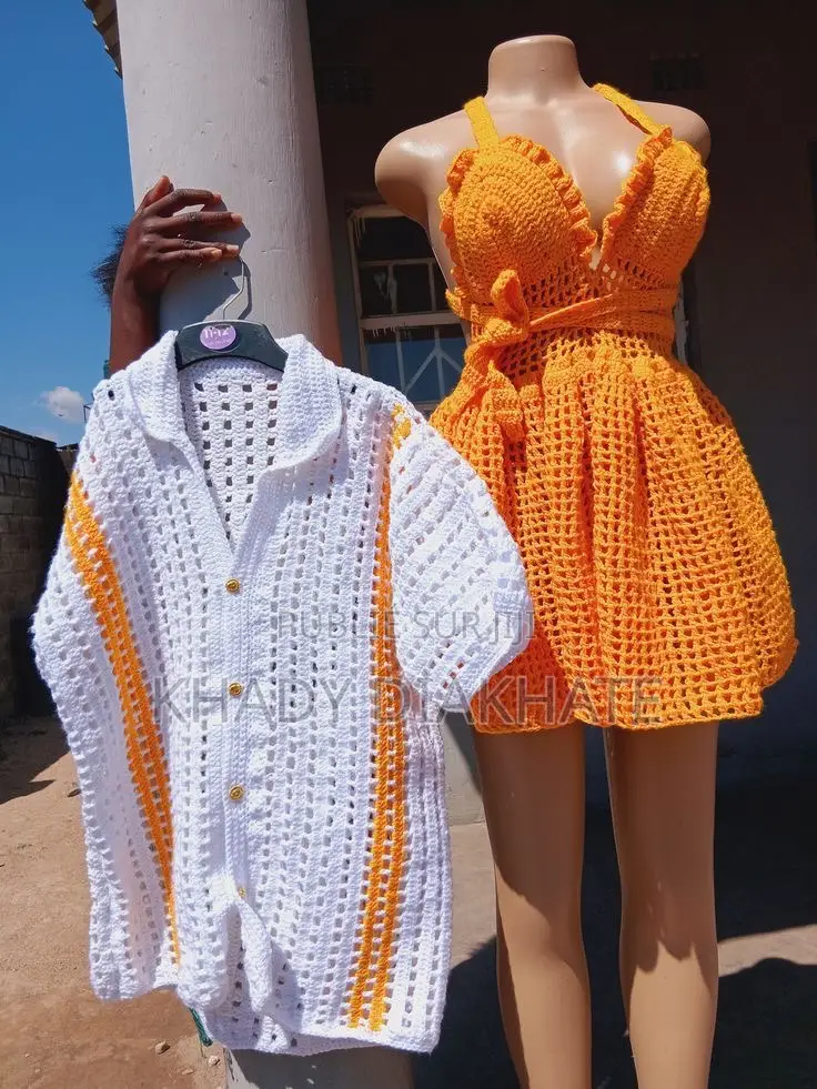 Ensemble Couple Crochets Fait Main