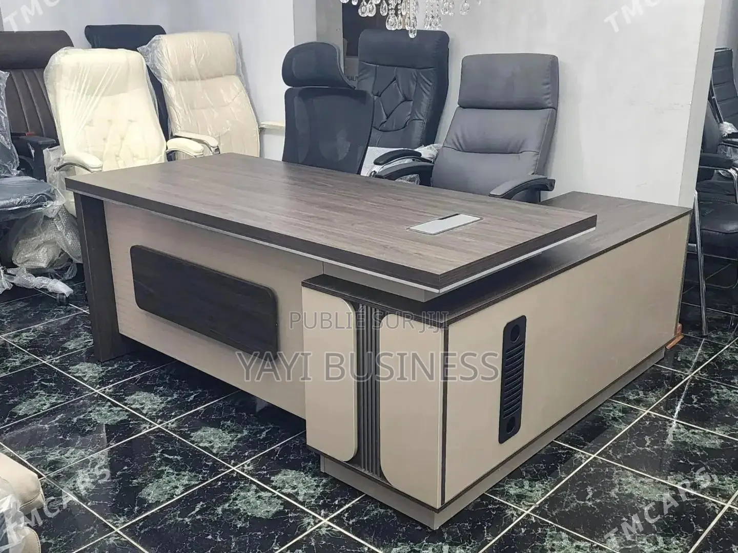 Bureau De Direction en Forme De L Avec Tiroir