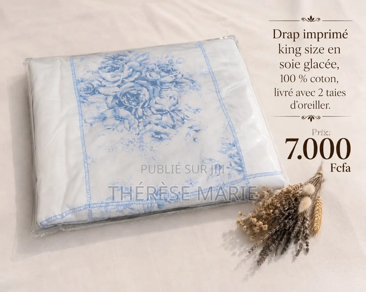 Drap De Lit Soie Glacé 100% Coton