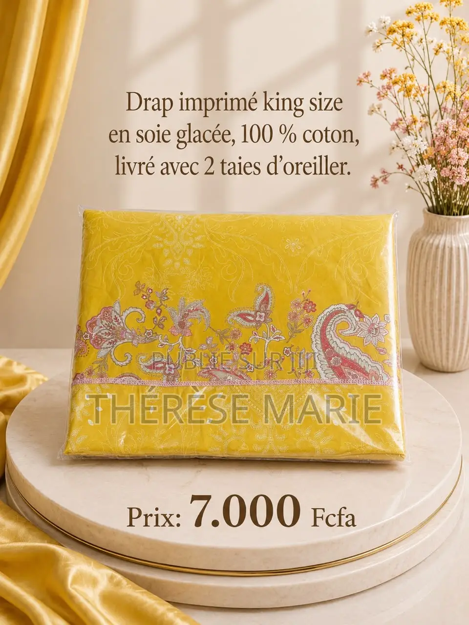 Drap De Lit Soie Glacé 100% Coton