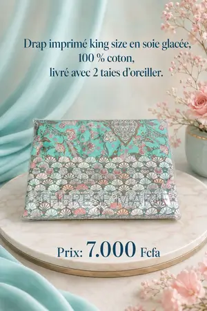 Drap De Lit Soie Glacé 100% Coton