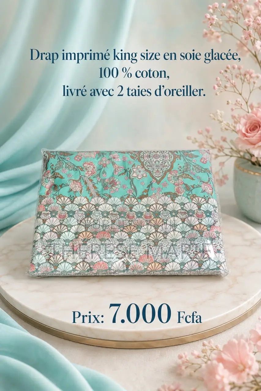 Drap De Lit Soie Glacé 100% Coton