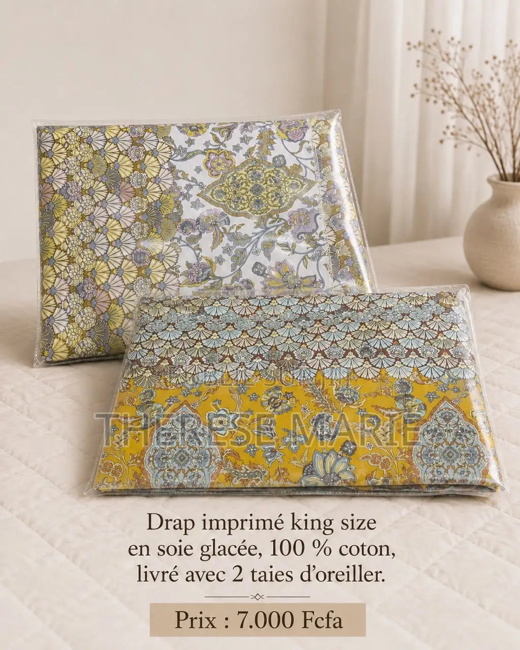 Drap De Lit Soie Glacé 100% Coton